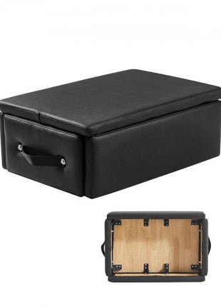 Pilates Box for Reformer, 25x17x9 In Pilates Reformers Sitting Box for Exercises, Premium PU and Wood Pilates Equipment Accessory, Improve Strength, Balance, Range of Motion Home Gym, Black