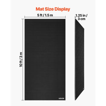 10x5 ft Wrestling Mat, Martial Arts Thick Mat for Home Gym Workouts Exercise, Waterproof PVC Roll-Up Training Mats for Gymnastics, Tatami, Jiu Jitsu BJJ MMA Judo, Boxing, Black