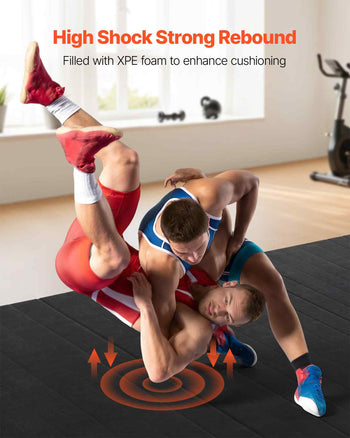 10x5 ft Wrestling Mat, Martial Arts Thick Mat for Home Gym Workouts Exercise, Waterproof PVC Roll-Up Training Mats for Gymnastics, Tatami, Jiu Jitsu BJJ MMA Judo, Boxing, Black
