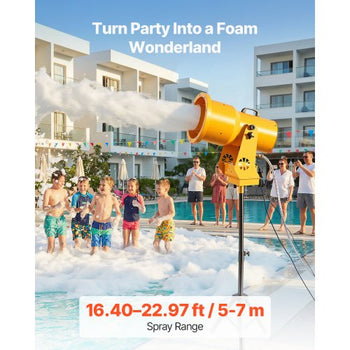Foam Machine, Auto Oscillation Foam Cannon Party Machine, Bubble Cannon with Fan, 3-Color LED Lights & Triangular Structure, Dense Foams Maker for Gatherings, Backyard, Celebrations & Party