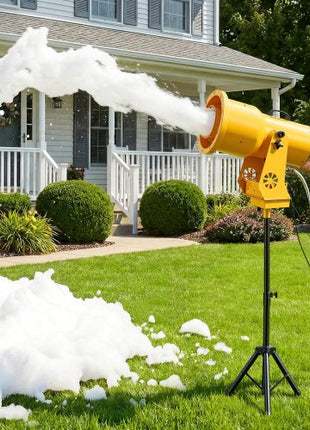 Foam Machine, Auto Oscillation Foam Cannon Party Machine, Bubble Cannon with Fan, 3-Color LED Lights & Triangular Structure, Dense Foams Maker for Gatherings, Backyard, Celebrations & Party