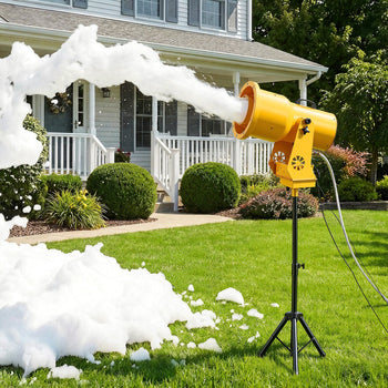 Foam Machine, Auto Oscillation Foam Cannon Party Machine, Bubble Cannon with Fan, 3-Color LED Lights & Triangular Structure, Dense Foams Maker for Gatherings, Backyard, Celebrations & Party