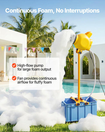 Foam Machine, Adjustable Angle Control Foam Cannon Party Machine, Bubble Cannon with 37QT Water Tank, Stable Vertical Design, Dense Foams Maker for Gatherings, Celebrations & Party