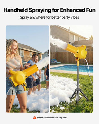 Foam Machine, Handheld Spray Foam Cannon Party Machine, Bubble Cannon with Fan & Triangular Structure, Dense Foams Maker for Gatherings, Backyard, Celebrations & Party, Continuous Foams Output
