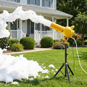 Foam Machine, Handheld Spray Foam Cannon Party Machine, Bubble Cannon with Fan & Triangular Structure, Dense Foams Maker for Gatherings, Backyard, Celebrations & Party, Continuous Foams Output