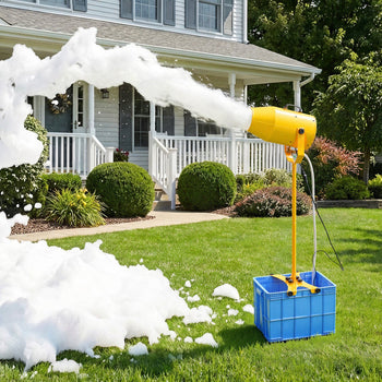 Foam Machine, 9.84 to 16.40 ft Spray Distance Foam Cannon Party Machine, Bubble Cannon with 74QT Water Tank, Stable Vertical Design, Dense Foams Maker for Gatherings, Celebrations & Par