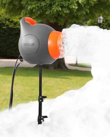 Foam Machine, 115 W Party Foam Cannon, Portable Foam Maker with a Tripod Stand, Powerful Foam Party Machine, for Backyard, Pool, Outdoor Events, Birthdays, Celebrations and Party, Grey & Orange