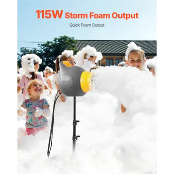 Foam Machine, 115 W Party Foam Cannon, Portable Foam Maker with a Tripod Stand, Powerful Foam Party Machine, for Backyard, Pool, Outdoor Events, Birthdays, Celebrations and Party, Grey & Yellow