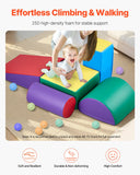 Climbing Toys, 5-Piece Set, Foam Climbing Toys for Toddlers 6 Months to 3 Years Old, PU Leather Climbing Blocks, Indoor Climb and Crawl Activity Playset for Crawling & Sliding, Easy to Clean