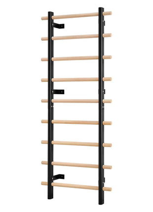Swedish Ladder Wall Gym, 9-Level Swedish Ladder Suspension Trainer, 330LBS Loading Solid Wood + Carbon Steel Gymnastics Stall Bars for Adult, Compatible with 3.15" x 3.15" Power Rack Accessories