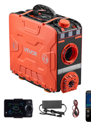 Diesel Heater, 8KW, DC 12V, All in One Portable Diesel Air Heater with Bluetooth APP Control, Remote Control and LCD Screen, 1.2 Gal Fuel Tank for Vehicles, Vans, RVs, Campers, and Garages