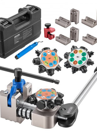Professional Brake Line Flaring Tool, 45 & 37 Degree Double Flare Bubble Flare Tool Kit for 3/16", 1/4", 5/16", 3/8" Copper Aluminum Thin Steel Tubes
