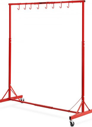 Painting Rack, 1500 -2000 mm Adjustable Height, 66 lbs Capacity Automotive Paint Rack Stand, 8 Hooks Painting Drying Rack with 4 Swiveling Wheels, Auto Body Stand for Auto Repair Shops & Garage
