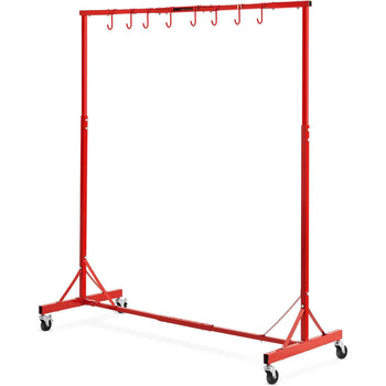 Painting Rack, 1500 -2000 mm Adjustable Height, 66 lbs Capacity Automotive Paint Rack Stand, 8 Hooks Painting Drying Rack with 4 Swiveling Wheels, Auto Body Stand for Auto Repair Shops & Garage