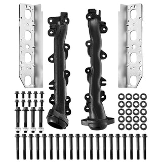 Exhaust Headers Manifold Replacement 2PCS Durable Cast Iron, Compatible with Dodge/Ram 1500/2500/3500 09-22 5.7L Hemi, Complete Hardware for Improved Exhaust Flow & Engine Performance