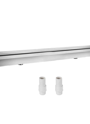 Pool Fountain Stainless Steel Pool Waterfall Spillway with Pipe Connector Rectangular Garden Outdoor (59.1\")
