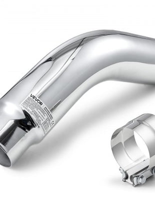 Elbow Exhaust Tip, 4 Inch Inlet, 5 Inch Outlet, 23 in Overall Length, Chrome Turn Down Exhaust Tip with Clamp for Truck, Sedan, Sports Car, SUV, Chrome Structure for High Temperature Resistance