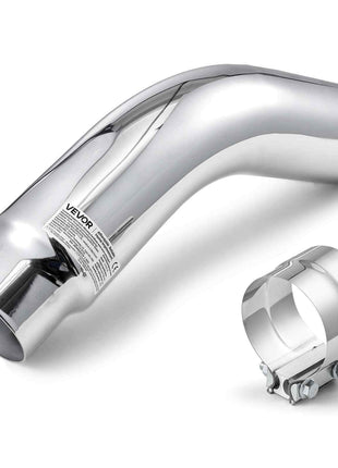 Elbow Exhaust Tip, 4 Inch Inlet, 5 Inch Outlet, 23 in Overall Length, Chrome Turn Down Exhaust Tip with Clamp for Truck, Sedan, Sports Car, SUV, Chrome Structure for High Temperature Resistance