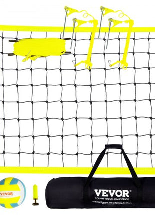 Outdoor Portable Volleyball Net System, Adjustable Height Steel Poles, Professional Volleyball Set with PVC Volleyball, Pump, Carrying Bag, Heavy Duty Volleyball Net for Backyard, Beach, Lawn
