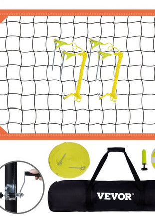 Outdoor Portable Volleyball Net System, Adjustable Height Aluminum Poles, Professional Volleyball Set with PVC Volleyball, Pump, Carrying Bag, Heavy Duty Volleyball Net for Backyard, Beach, Lawn
