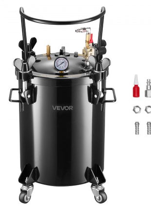 Pressure Pot Tank, 7.9 Gal/30 L Heavy Duty Steel Air Tool Pressure Pot, Pressures Pots with Three Quick-Connect Couplers for Home Use, DIY, Art Creations, Large-Diameter Tank