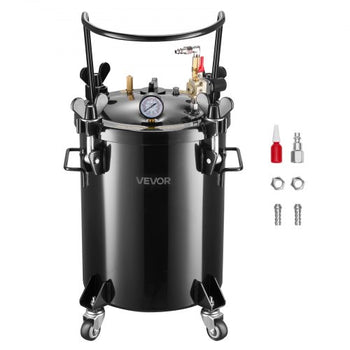 Pressure Pot Tank, 7.9 Gal/30 L Heavy Duty Steel Air Tool Pressure Pot, Pressures Pots with Three Quick-Connect Couplers for Home Use, DIY, Art Creations, Large-Diameter Tank