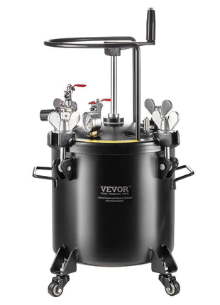 Spray Paint Pressure Pot, 20L/5gal Pressure Pot Tank, 70 psi Adjustale Pressure, Steel Pressure Pot Paint Tank with Casters and Leak Repair Sealant, for Home Decor and Industry Painting