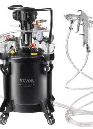 Spray Paint Pressure Pot, 10 L/2.5 gal Fully Automatic Stirring Pressure Pot Tank, 70 psi Adjustale Pressure, Pressure Pot Paint Tank with Spray Gun and Hoses, for Home Decor Industry Painting
