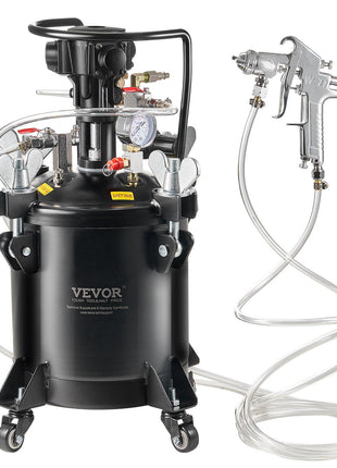 Spray Paint Pressure Pot, 10 L/2.5 gal Fully Automatic Stirring Pressure Pot Tank, 70 psi Adjustale Pressure, Pressure Pot Paint Tank with Spray Gun and Hoses, for Home Decor Industry Painting