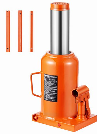 Hydraulic Bottle Jack, 50 Ton/110231 lbs Welded Bottle Jack with 11''-17.32'' Lifting Range & 3-Section Long Handle, for Car, Pickup, Truck, RV, Auto Repair, Industrial Engineering