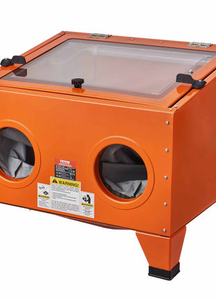 25 Gallon Sandblasting Cabinet, 40-120PSI Portable Benchtop Sand Blasting Cabinet, Heavy Duty Steel Sand Blaster with Blasting Gun & 4 Ceramic Nozzles for Paint, Stain, Rust Removal
