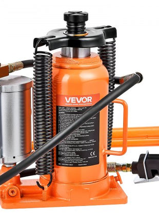 Air Hydraulic Bottle Jack, 20 Ton (44092 lbs) Capacity, 10.2-19.5 Inch Lifting Range, Pneumatic/Manual Heavy Duty Welded Bottle Jack with Pump for Car, SUV, Pickup, Truck, RV Auto Repair, Orange