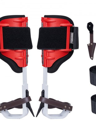 Tree Climbing Spikes, 1 Pair Aluminum Climbing Spurs, 350lbs Load Capacity Tree Climbing Gear with Straps and Spike Protectors, Arborist Equipment for Climbers, Hunting, Fruit Picking, Red