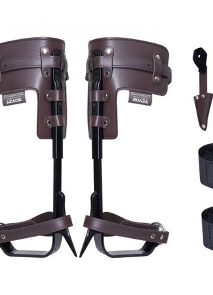 Tree Climbing Spikes, 1 Pair Alloy Steel Climbing Spurs, 350lbs Load Capacity Tree Climbing Gear with Straps and Spike Protectors, Arborist Equipment for Climbers, Hunting, Fruit Picking, Brown
