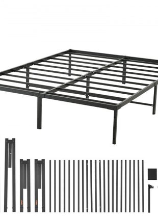 14 Inch Queen Metal Bed Frame Platform, No Box Spring Needed, 1500 lbs Loading Capacity Embedded Heavy Duty Mattress Foundation with Steel Slat Support, Easy Assembly, Noise Free