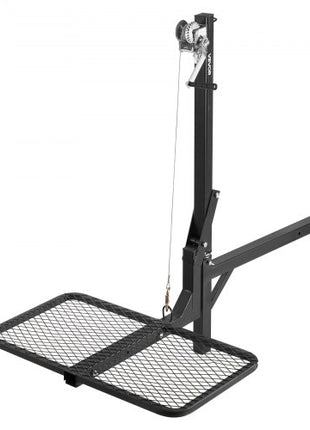 Hitch Deer Hoist with Lifting System Platform, 300 lbs Load Capacity, Game Hoist Winch Lift with 2-inch Receiver, 360-Degree Swivel Shaft & Foldable, Hitch-Mounted Deer Hanger for Moving Game