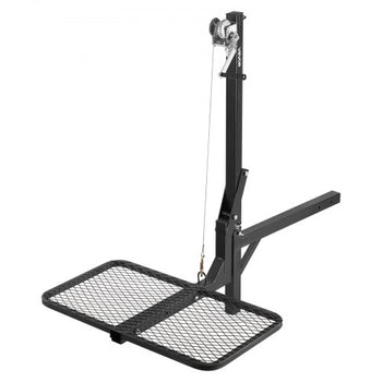 Hitch Deer Hoist with Lifting System Platform, 300 lbs Load Capacity, Game Hoist Winch Lift with 2-inch Receiver, 360-Degree Swivel Shaft & Foldable, Hitch-Mounted Deer Hanger for Moving Game