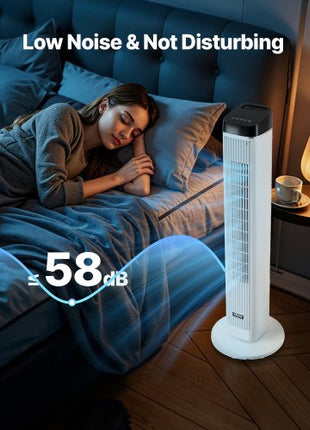 Tower Fan, 22 ft/s Velocity Quiet Floor Fan, 70° Oscillating Fans for Indoors with 3 Speeds, 4 Modes, 12H Timer, Portable Standing Bladeless Fan with Remote Control for Bedroom, Office, Home