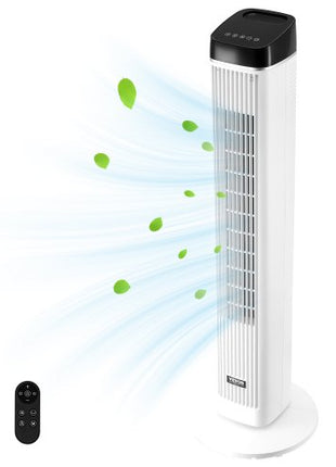 Tower Fan, 22 ft/s Velocity Quiet Floor Fan, 70° Oscillating Fans for Indoors with 3 Speeds, 4 Modes, 12H Timer, Portable Standing Bladeless Fan with Remote Control for Bedroom, Office, Home