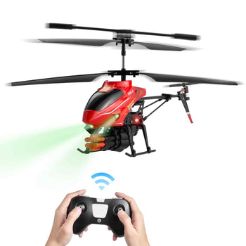 RC Helicopter, 2.4GHz Flying Remote Control Helicopter with Shooting Mode, 3.5 Channel RC Airplane for Kid, Altitude Hold, One-Key Takeoff/Landing & LED Lights, Toys for Kids Ages 14 and up