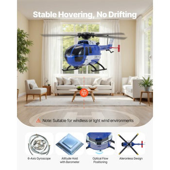 RC Helicopter, 2.4GHz 4-Propeller Remote Control Helicopter with 6-Axis Gyro, 4-Channel RC Airplane for Beginner, LED Light & One-Key Takeoff/Landing, Plane Toys for Kids Ages 8 and up