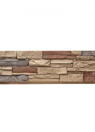 Faux Stacked Stone Panel, 45.6 x 12.8 in Artificial Stone Wall Panels, High-Density PU Stones Siding Panel, Easy to Cut, Rock Panels for Interior and Exterior Decorations, Brick Red