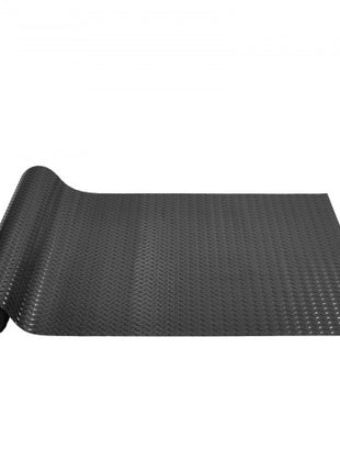 Garage Floor Mat, 177.17 x 43.31 inch PVC Garage Flooring Roll, Non-slip Diamond Texture, 106.56 sq.ft Covering Space, Garage Mats for Under Cars, for Gyms Boats Car Trailer, Black