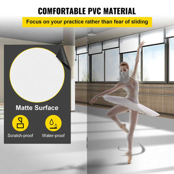 Dance Floor, 6.6x23ft Dance Floor Roll, 0.06in Thick PVC Vinyl Dance Floor, Black/White Reversible Portable Dance Floor, Non-Slip Dance Flooring, Ballet Dance Floor for Jazz, Pop, Lyrical Style