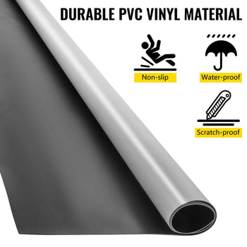 Dance Floor Roll Portable, 6.6x15.7ft Practice Dance Floor,1.5mm Thickness PVC Dance Flooring Grey/Black Roll Out Dance Floor Non-Slide & Wearproof Dance Floor Easy Cleaning for Ballet