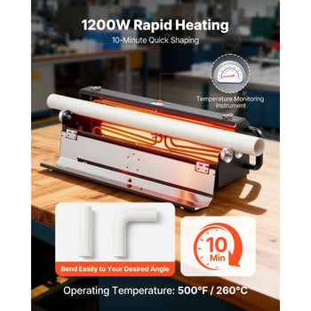 Electric PVC Conduit Heater, 1/2" to 2", 1200W Rapid and Even Heating, PVC Bender Heater Pipe Bending Tool with Carrying Handle, Easy to Use, for Construction Crews, DIY Enthusiasts, Workshop