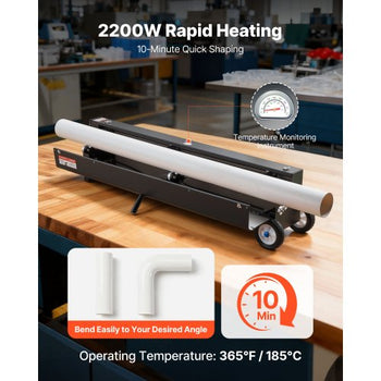 Electric PVC Conduit Heater, 1/2" to 4", 2200W Rapid and Even Heating, PVC Bender Heater Pipe Bending Tool with Carrying Handle, Easy to Use, for Construction Crews, DIY Enthusiasts, Workshop