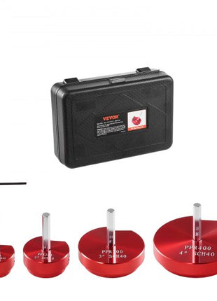 4Pcs PVC Pipe Reamer Kit, Plastic Pipe Fitting Socket Saver Tool Kit, Includes 1-1/2", 2", 3", 4", for PVC, CPVC, and ABS Fittings, with Tool Box, for Exhaust, Drain, Water Pipes Cleaning