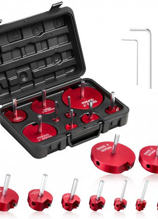 PVC Pipe Reamer Kit, 9-Piece, PVC Fitting Socket Saver, Includes 1/2", 3/4", 1", 1-1/4", 1-1/2", 2", 2-1/2", 3", 4", Fits Standard 1/2" Drills, Plumbing Tool Kit for SCH40 ABS CPVC Drain Pipes