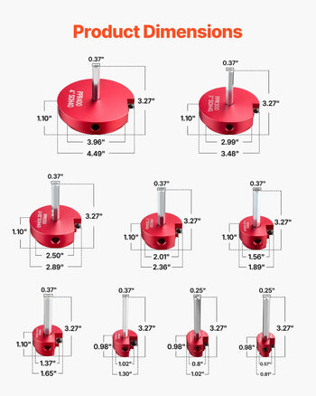 PVC Pipe Reamer Kit, 9-Piece, PVC Fitting Socket Saver, Includes 1/2", 3/4", 1", 1-1/4", 1-1/2", 2", 2-1/2", 3", 4", Fits Standard 1/2" Drills, Plumbing Tool Kit for SCH40 ABS CPVC Drain Pipes